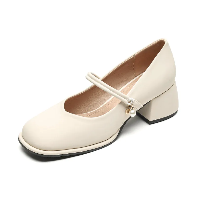Women Soft Minimalist Casual Chunky Heel Pumps