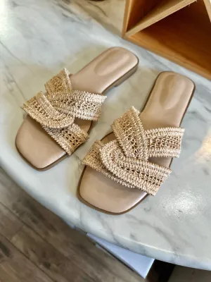 Woven Twist Slide Sandal
