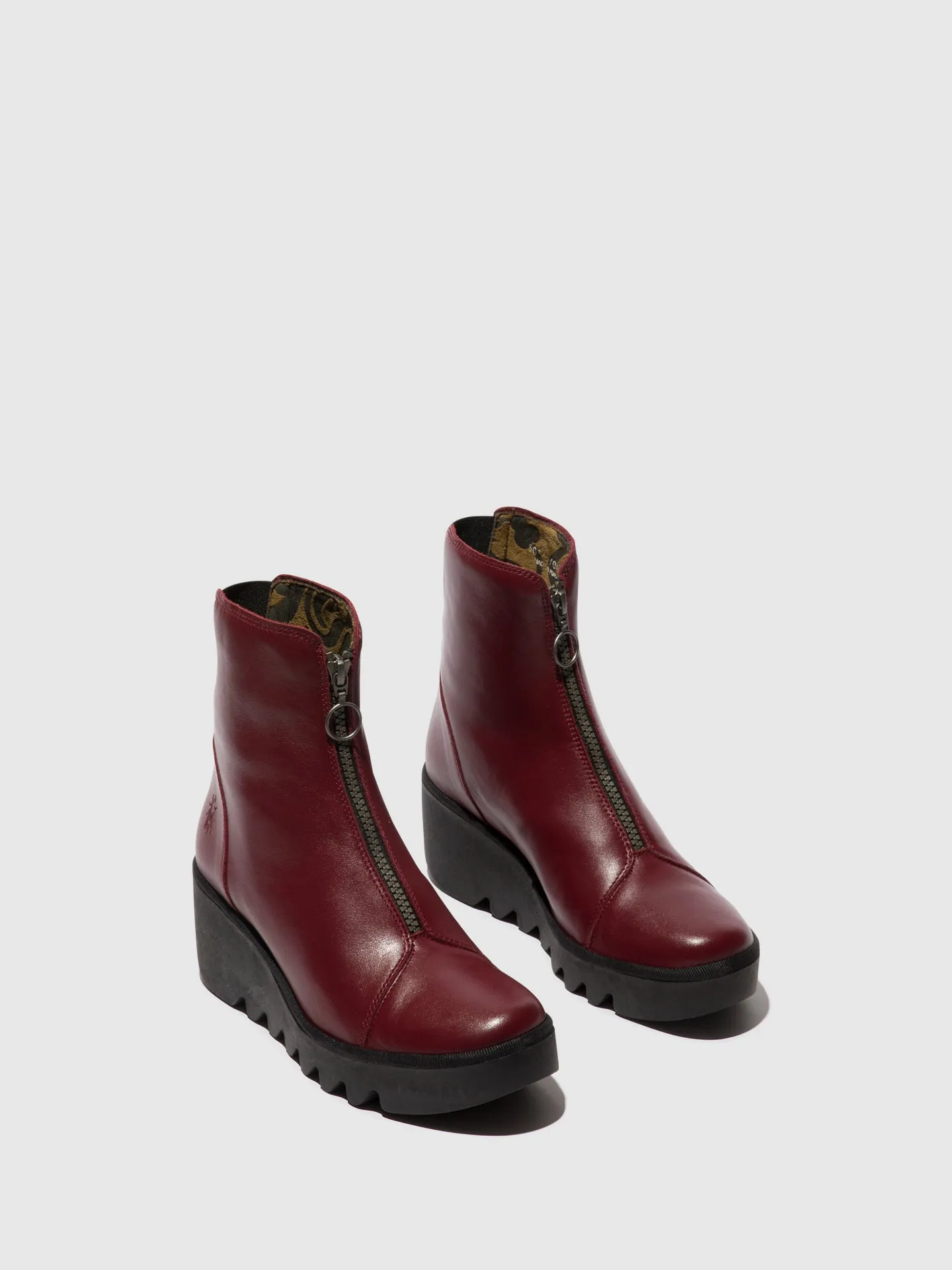 Zip Up Ankle Boots BOCE457FLY WINE