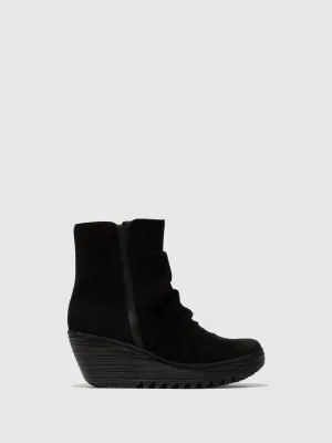 Zip Up Ankle Boots YOPA461FLY OIL SUEDE/MOUSSE BLACK